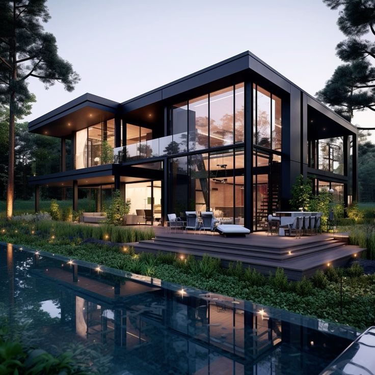 Eco-Friendly Modern Black Villa _ Luxury Home Design