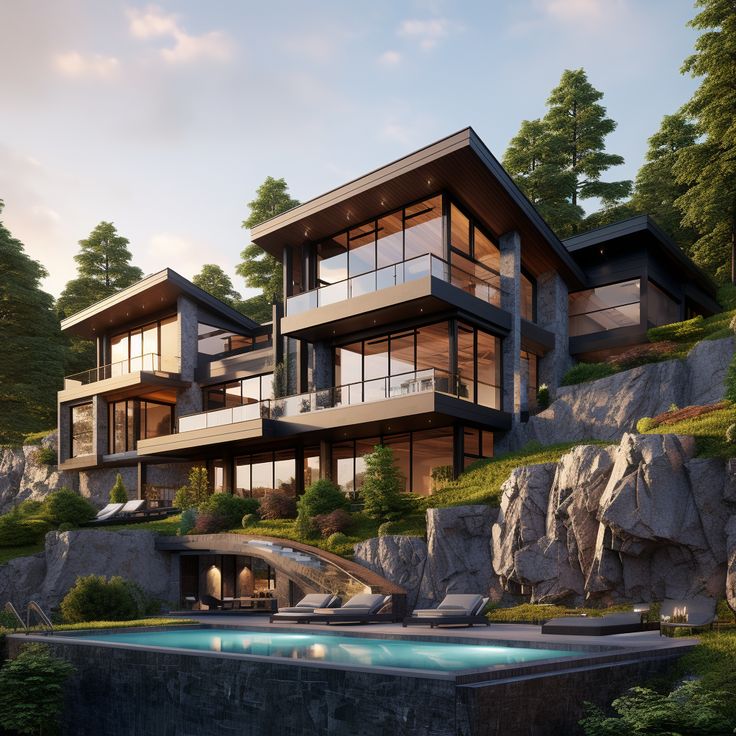 Luxury houses on the cliffs