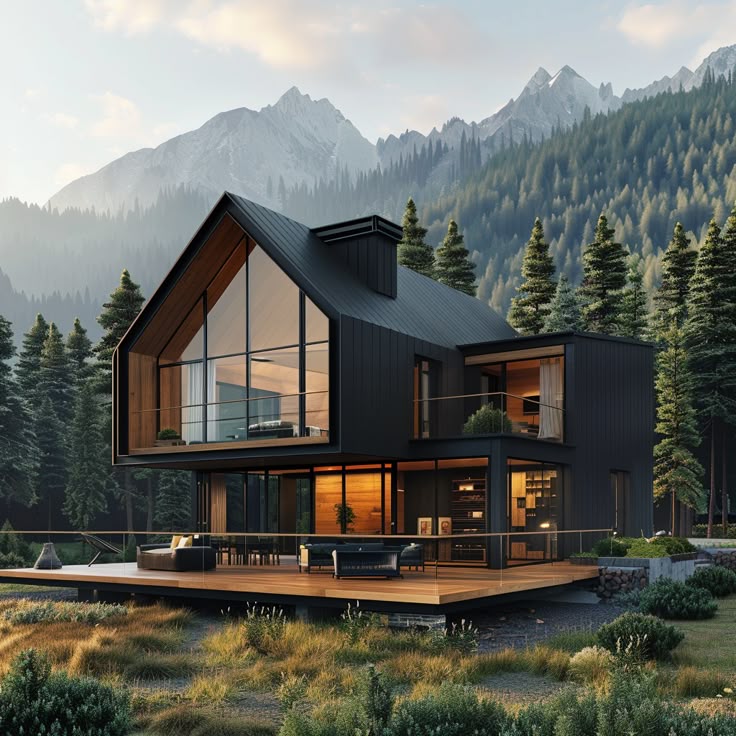 Modern wooden Scandinavian house